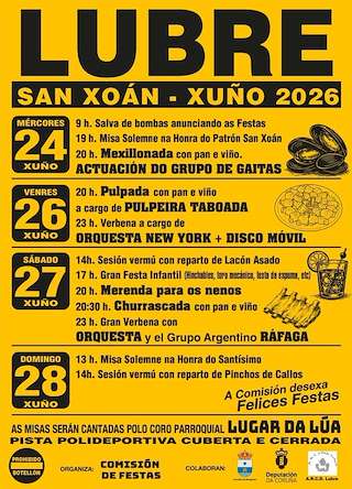 Fechas, información, programa, cartel, imágenes, mapa y ubicación de San Xoán de Lubre (2026) en Bergondo