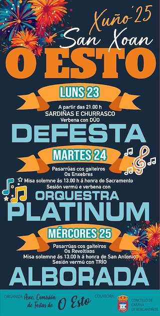 Fechas, información, programa, cartel, imágenes, mapa y ubicación de San Xoán de O Esto  en  Cabana de Bergantiños