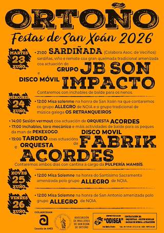 Fechas, información, programa, cartel, imágenes, mapa y ubicación de San Xoán de Ortoño (2026) en Ames