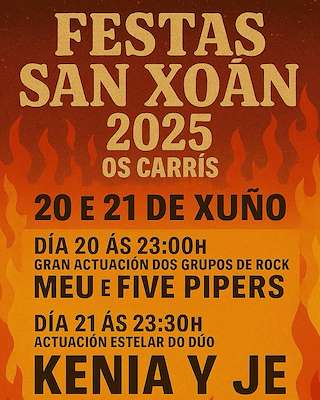 Fechas, información, programa, cartel, imágenes, mapa y ubicación de San Xoán de Os Carris  en  Leiro