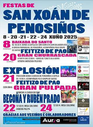 Fechas, información, programa, cartel, imágenes, mapa y ubicación de San Xoán de Penosiños  en  Ramirás