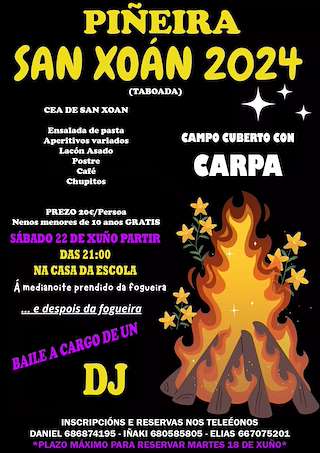 Fechas, información, programa, cartel, imágenes, mapa y ubicación de San Xoán de Piñeira   en  Taboada