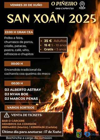Fechas, información, programa, cartel, imágenes, mapa y ubicación de San Xoán de Piñeiro   en  Ordes