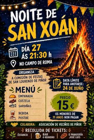 Fechas, información, programa, cartel, imágenes, mapa y ubicación de San Xoán de Piñor (2026)  en  Barbadás