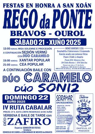 Fechas, información, programa, cartel, imágenes, mapa y ubicación de San Xoán de Rego da Ponte  en  Ourol