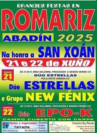 Fechas, información, programa, cartel, imágenes, mapa y ubicación de San Xoán de Romaríz  en  Abadín