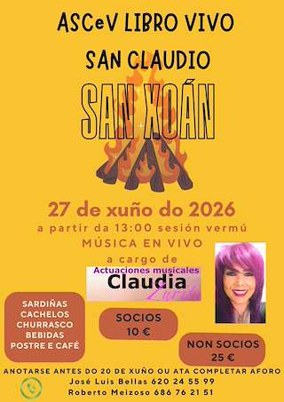 Fechas, información, programa, cartel, imágenes, mapa y ubicación de San Xoan de San Claudio  (2026) en Ortigueira