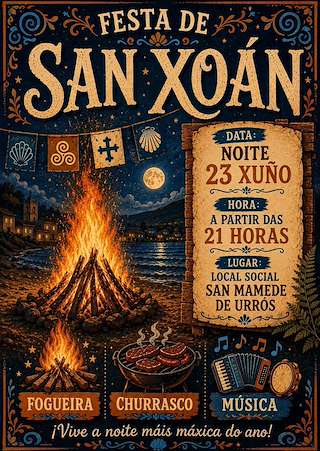 Fechas, información, programa, cartel, imágenes, mapa y ubicación de San Xoán de San Mamede de Urrós (2026)  en  Allariz