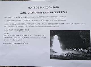 Fechas, información, programa, cartel, imágenes, mapa y ubicación de San Xoán de San Mamede (2026)  en  Rois