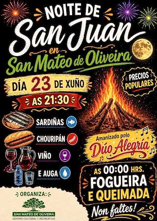 Fechas, información, programa, cartel, imágenes, mapa y ubicación de San Xoán de San Mateo de Oliveira (2026)  en  Ponteareas