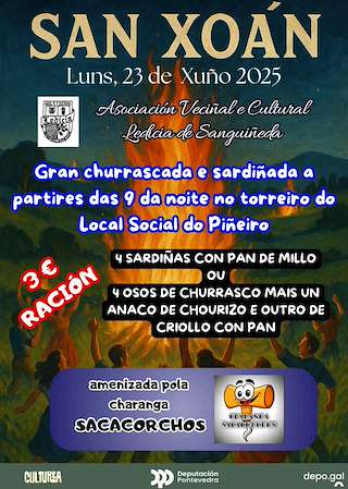 Fechas, información, programa, cartel, imágenes, mapa y ubicación de San Xoán de Sanguiñeda   en  Mos