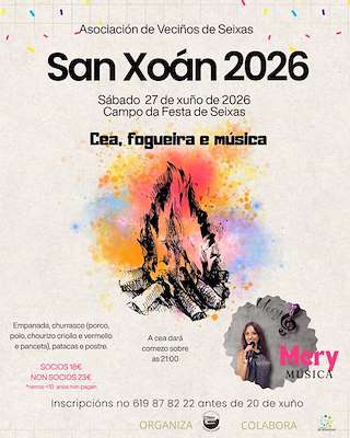 Fechas, información, programa, cartel, imágenes, mapa y ubicación de San Xoán de Seixas (2026) en As Somozas