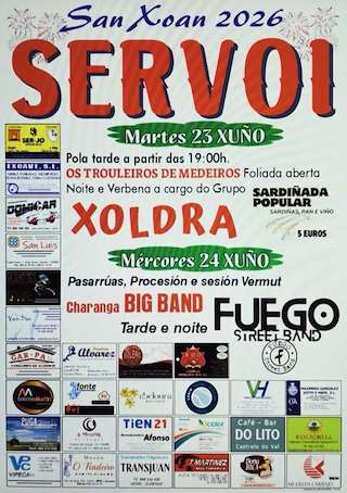Fechas, información, programa, cartel, imágenes, mapa y ubicación de San Xoán de Servoi (2026)  en  Castrelo do Val