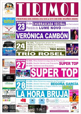Fechas, información, programa, cartel, imágenes, mapa y ubicación de San Xóan de Tirimol (2026) en Lugo