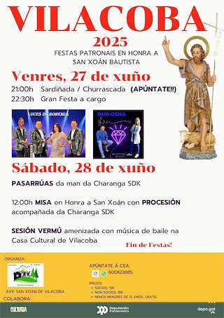 Fechas, información, programa, cartel, imágenes, mapa y ubicación de San Xoán de Vilacoba  en  Salvaterra do Miño
