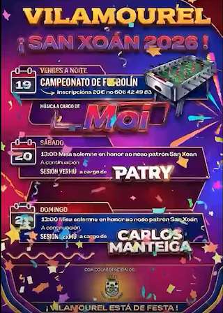 Fechas, información, programa, cartel, imágenes, mapa y ubicación de San Xoán de Vilamourel (2026)  en  Paderne