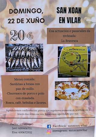 Fechas, información, programa, cartel, imágenes, mapa y ubicación de San Xoan de Vilar   en  Tomiño