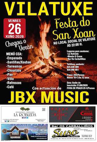 Fechas, información, programa, cartel, imágenes, mapa y ubicación de San Xoán de Vilatuxe (2026) en Lalín