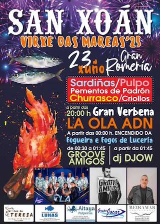 Fechas, información, programa, cartel, imágenes, mapa y ubicación de San Xoán de Virxe das Mareas  en  O Grove