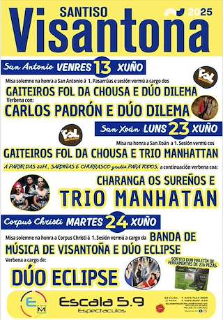 Fechas, información, programa, cartel, imágenes, mapa y ubicación de San Xoán de Visantoña  en  Santiso