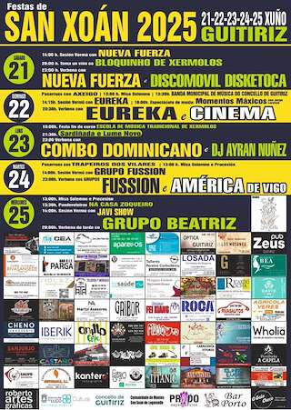 Fechas, información, programa, cartel, imágenes, mapa y ubicación de San Xoán e San Antonio   en  Guitiriz
