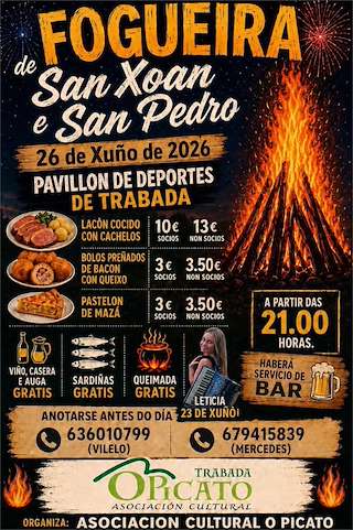 Fechas, información, programa, cartel, imágenes, mapa y ubicación de San Xoan e San Pedro (2026)  en  Trabada