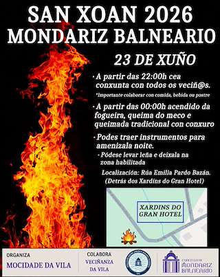Fechas, información, programa, cartel, imágenes, mapa y ubicación de San Xoán  (2026)  en  Mondariz Balneario