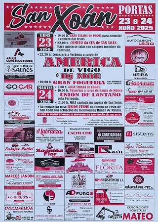 Fechas, información, programa, cartel, imágenes, mapa y ubicación de San Xoán (2026)  en  Portas