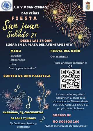 Fechas, información, programa, cartel, imágenes, mapa y ubicación de San Xoán  en  San Cibrao das Viñas