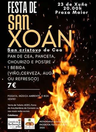Fechas, información, programa, cartel, imágenes, mapa y ubicación de San Xoán  en  San Cristovo de Cea