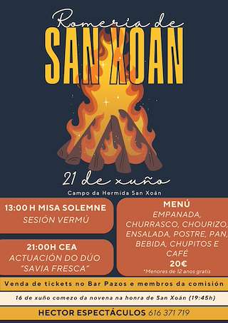 Fechas, información, programa, cartel, imágenes, mapa y ubicación de San Xoán   en  Toén