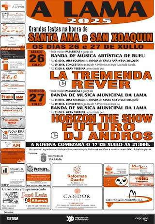 Fechas, información, programa, cartel, imágenes, mapa y ubicación de San Xoaquín e Santa Ana  en  A Lama