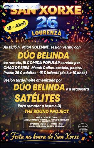 Fechas, información, programa, cartel, imágenes, mapa y ubicación de San Xorxe (2026) en Lourenzá