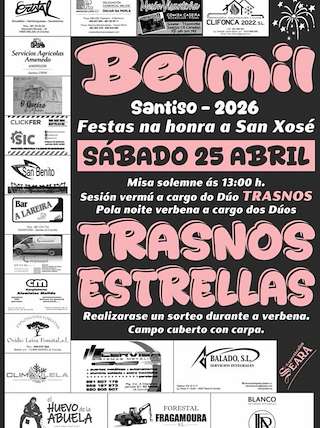 Fechas, información, programa, cartel, imágenes, mapa y ubicación de San Xosé de Belmil (2026)  en  Santiso