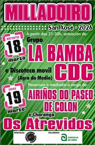 Fechas, información, programa, cartel, imágenes, mapa y ubicación de San Xosé de O Milladoiro (2026)  en  Ames
