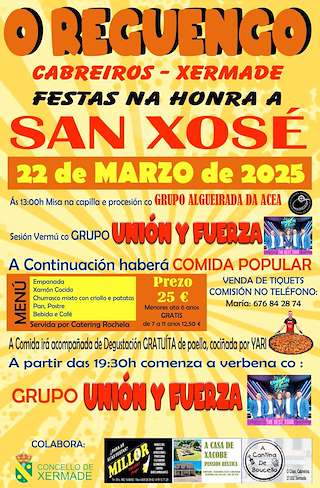 Fechas, información, programa, cartel, imágenes, mapa y ubicación de San Xosé de O Reguengo   en  Xermade