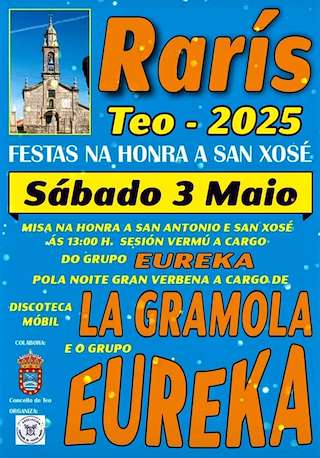 Fechas, información, programa, cartel, imágenes, mapa y ubicación de San Xosé de Raris  en  Teo