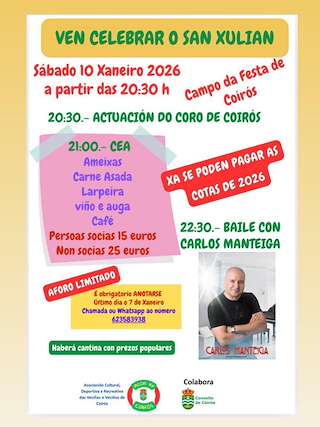 Fechas, información, programa, cartel, imágenes, mapa y ubicación de San Xulián  en  Coirós