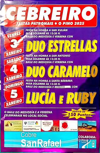Fechas, información, programa, cartel, imágenes, mapa y ubicación de San Xulián de Cebreiro  en  O Pino