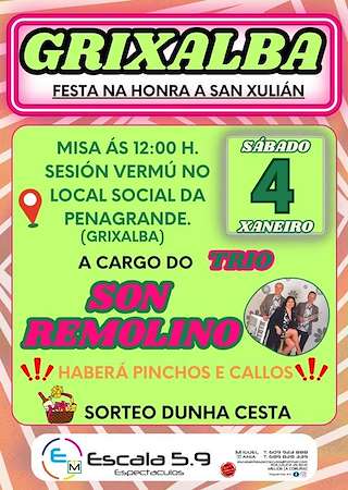 Fechas, información, programa, cartel, imágenes, mapa y ubicación de San Xulián de Grixalba  en  Sobrado