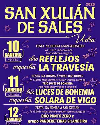 Fechas, información, programa, cartel, imágenes, mapa y ubicación de San Xulian de Sales  en  Vedra