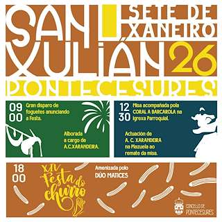 Fechas, información, programa, cartel, imágenes, mapa y ubicación de San Xulián - XIII Festa do Churro (2026) en Pontecesures
