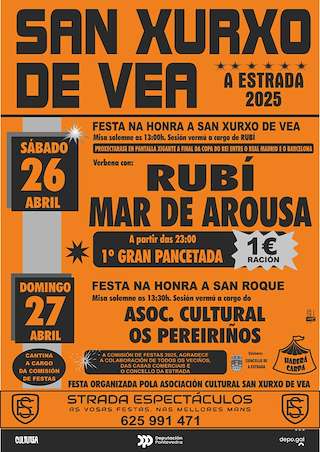 Fechas, información, programa, cartel, imágenes, mapa y ubicación de San Xurxo de Vea  en  A Estrada