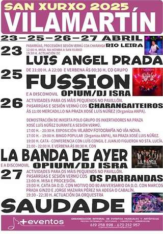 Fechas, información, programa, cartel, imágenes, mapa y ubicación de San Xurxo  en  Vilamartín de Valdeorras