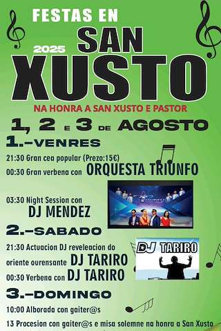 Fechas, información, programa, cartel, imágenes, mapa y ubicación de San Xusto e Pastor  en  Carballeda de Valdeorras