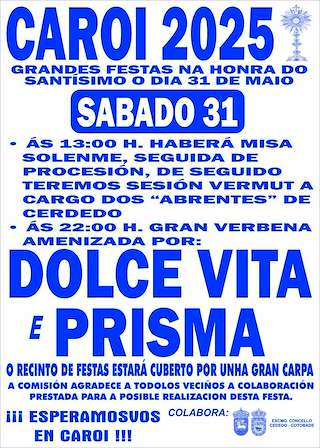 Santísimo Sacramento de Caroi (2026) en Cerdedo Cotobade
