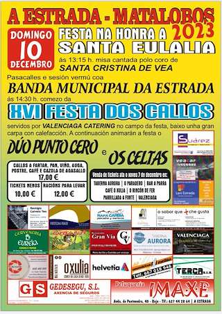 Santa Eulalia e XVIII Festa dos Callos de Matalobos en A Estrada