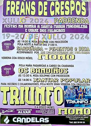 Santa María Magdalena e Virxe dos Milagres de Freáns en Padrenda