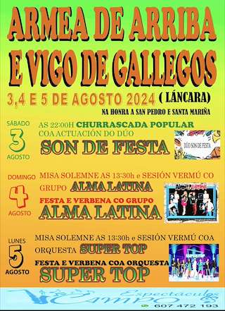 Santa Mariña e San Pedro de Armea de Arriba y Vigo de Galegos en Láncara