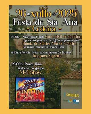 Fechas, información, programa, cartel, imágenes, mapa y ubicación de Santa Ana  en  Cedeira